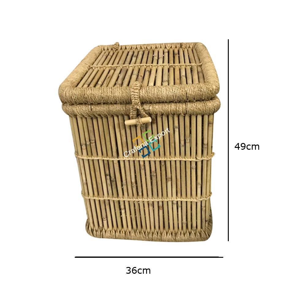 Handmade Bamboo Laundry /Hamper Basket For Home Useful (medium Size) - Image 2
