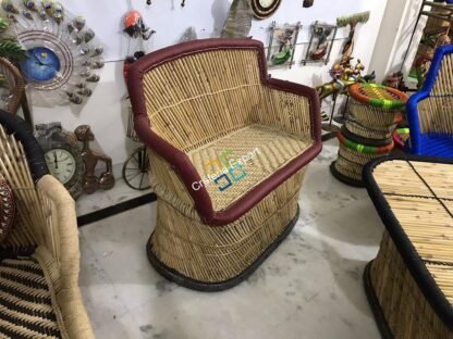 Handcrafted Bamboo Two Seater Mudha Chair For Indoor/Outdoor (Large Size) - Image 4