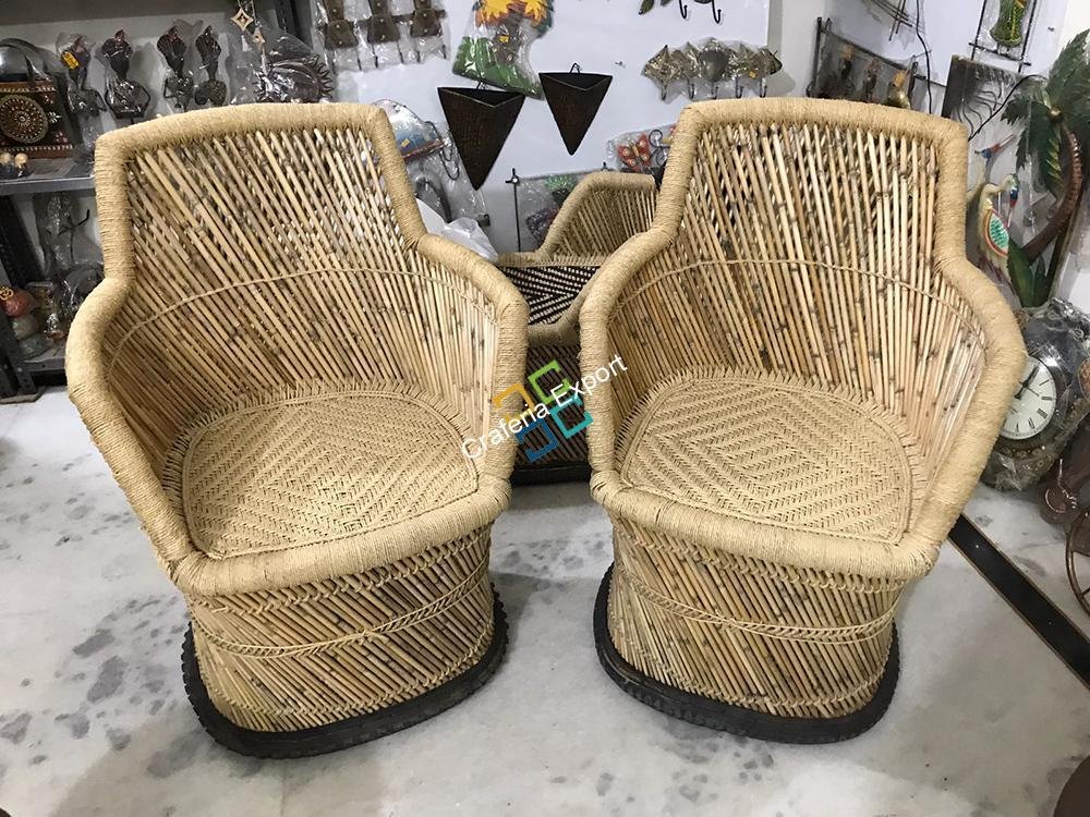 Natural Mudha Chairs with Handrest set of 2 (xl size) - Image 3