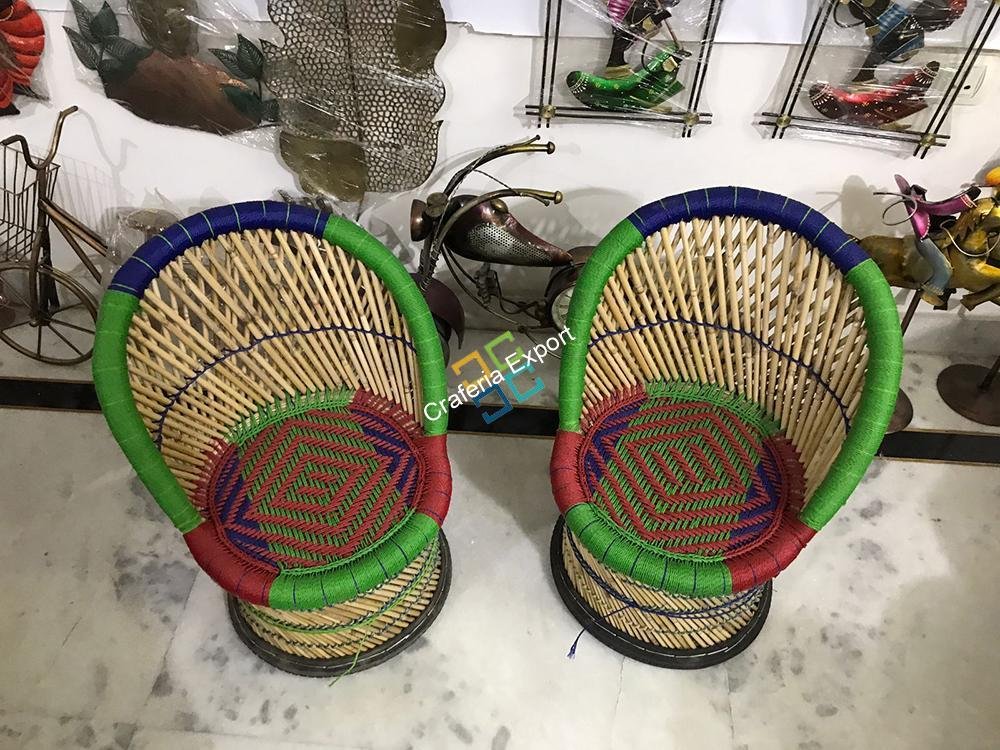 Bamboo Mudha/Muddha Chairs set of 2 (Small Size) - Image 4