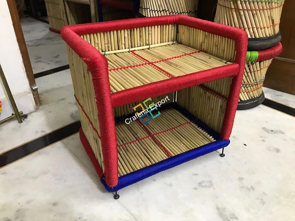 Bamboo Sarkanda Small Rack with 2 shelf - Image 2