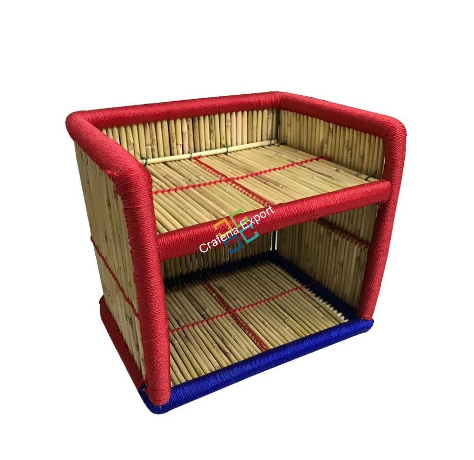 Bamboo Sarkanda Small Rack with 2 shelf