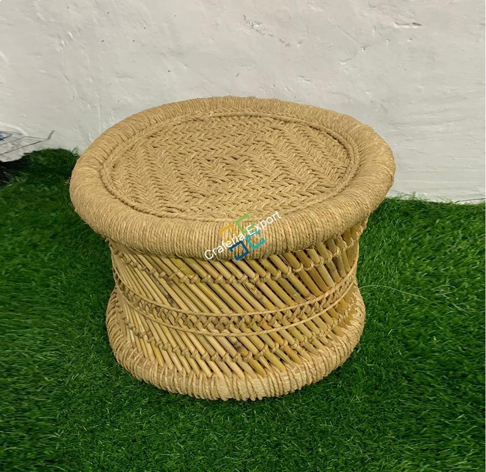 Natural Bamboo Mudha Stool Indoor/ Outdoor Furnishings (Set of 2 ) - Image 5