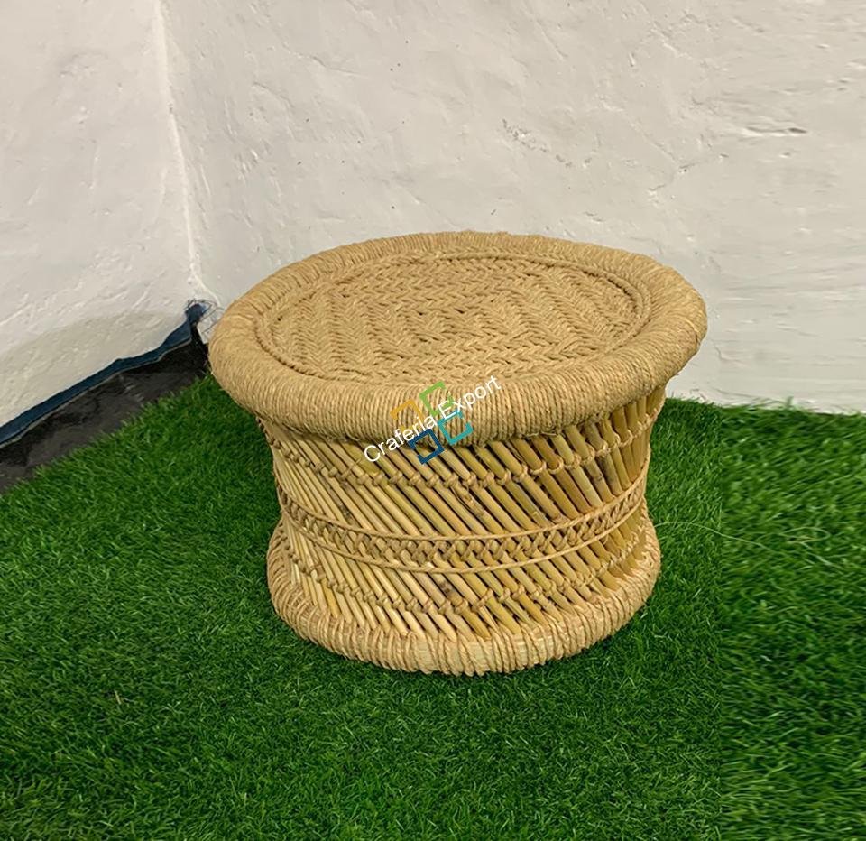 Natural Bamboo Mudha Stool Indoor/ Outdoor Furnishings (Set of 2 ) - Image 6