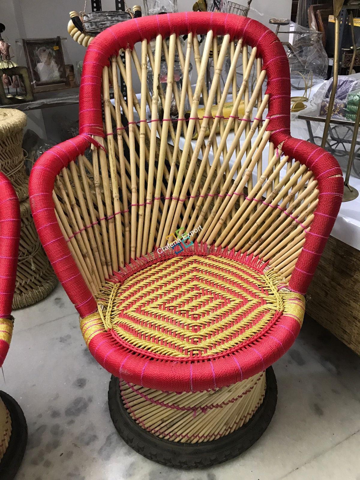 Bamboo Chairs in Ullu-Cut Shaped Set of 2 (Large Size) - Image 4