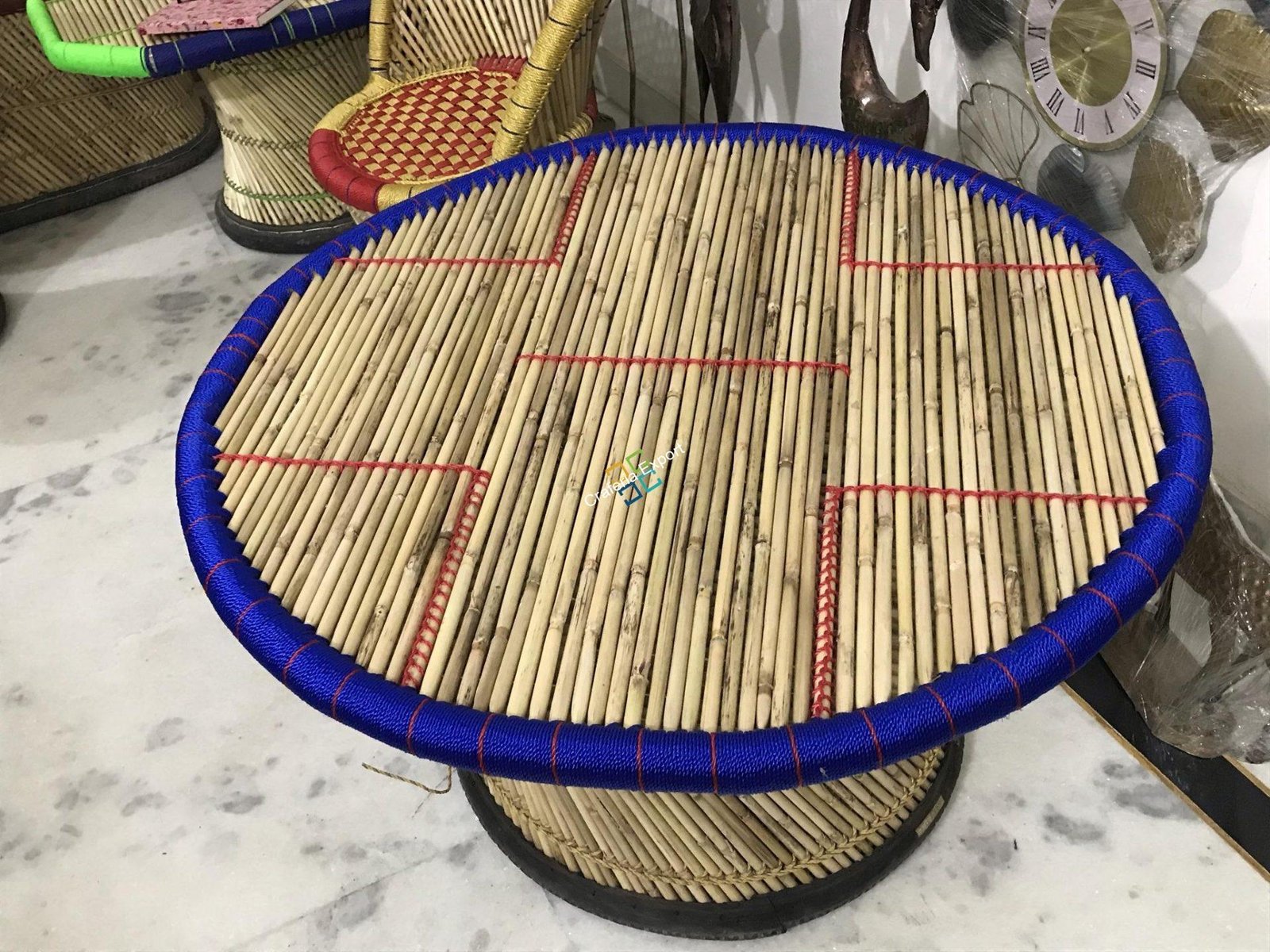 Bamboo Round Shape Cane Table for outdoor/ Garden ( xl size) - Image 2