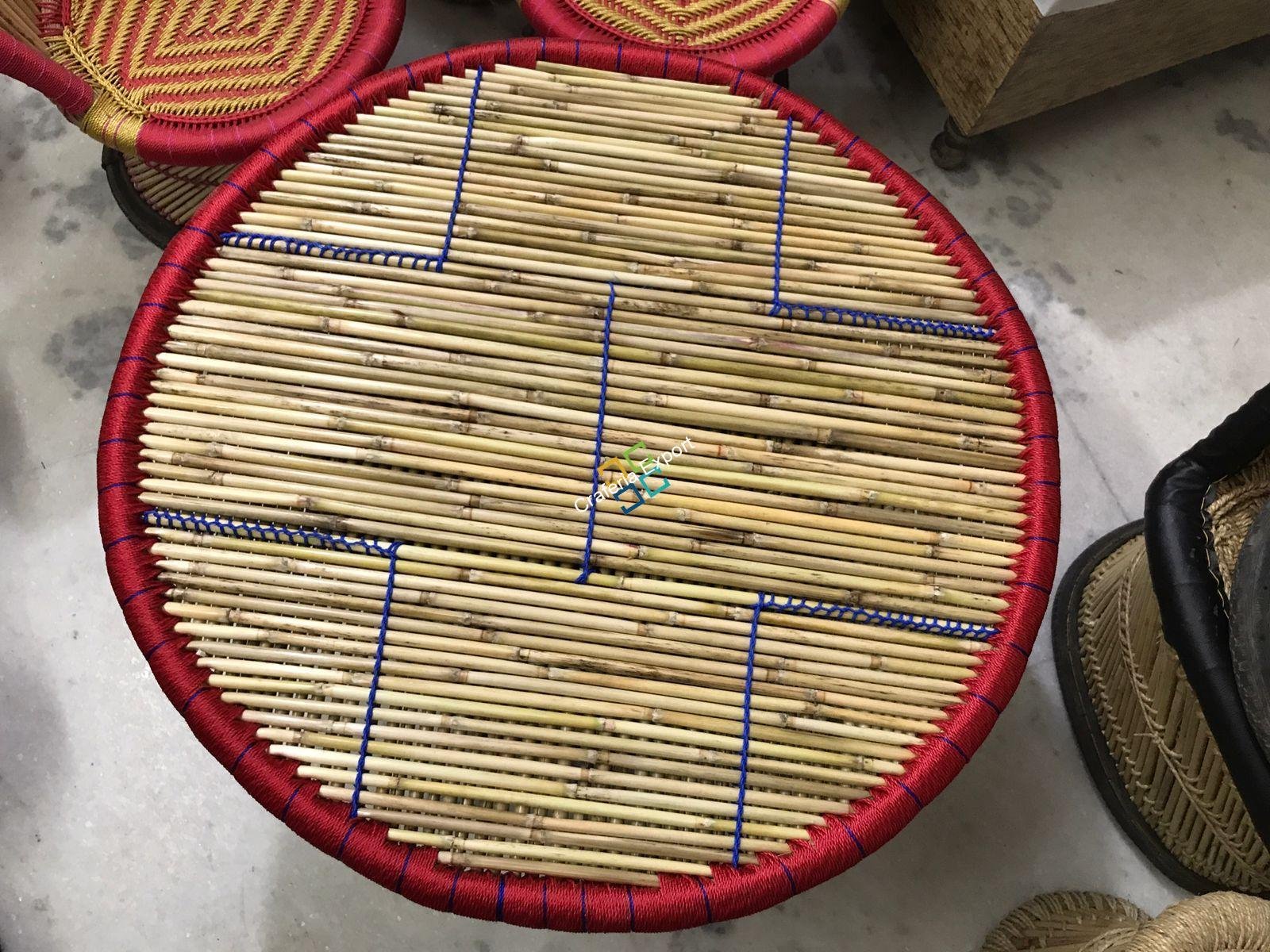 Bamboo Round Shape Cane Table for outdoor/ Garden ( xl size) - Image 3