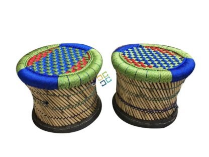 Pure Handmade Bamboo Mudda Stool Garden Patio for Indoor/Outdoor - Image 8