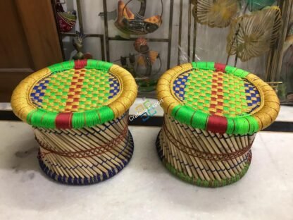 Pure Handmade Bamboo Mudda Stool Garden Patio for Indoor/Outdoor - Image 7