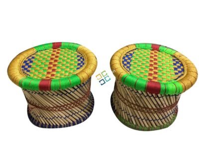 Pure Handmade Bamboo Mudda Stool Garden Patio for Indoor/Outdoor - Image 6