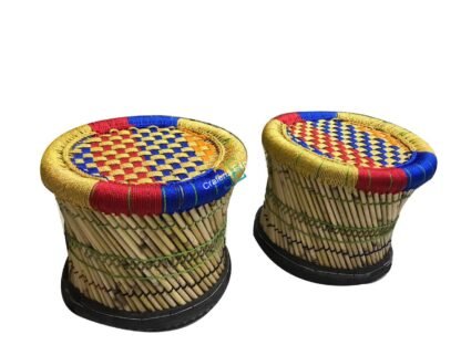 Pure Handmade Bamboo Mudda Stool Garden Patio for Indoor/Outdoor - Image 4