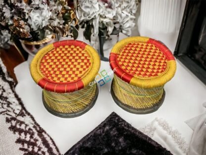 Pure Handmade Bamboo Mudda Stool Garden Patio for Indoor/Outdoor