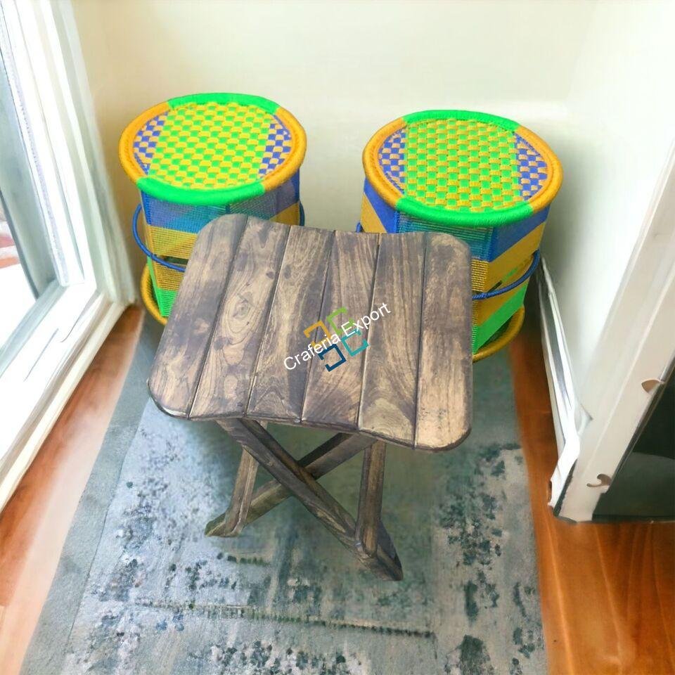 Round Stool Iron Frame Rope Wicker handwoven with traditional style - Image 8