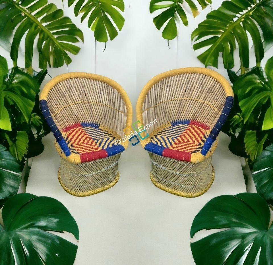 Bamboo Sute Chairs for Balcony | Bamboo Mudda Chairs for indoor and outdoor