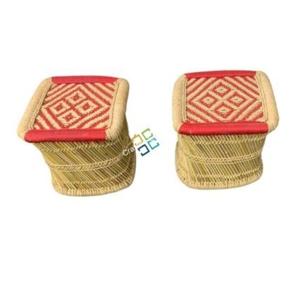 Bamboo Mudda Stool for Indoor and Garden in Square Shape / Bamboo Pidha Stool - Image 2