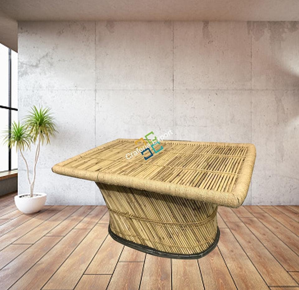 Bamboo Cane Rectangle Shaped Table for Outdoor Activities - Extra Large Size - Image 5