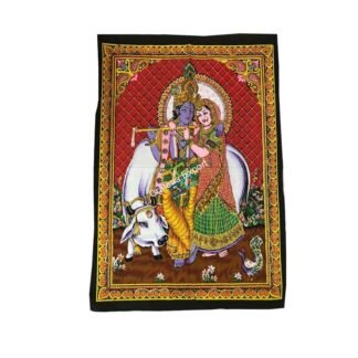 Printing of Radha Krishna cotton wall handing /Poster
