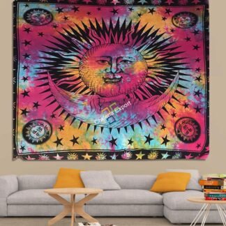 Mandala morning with Sun star double tapestry poster