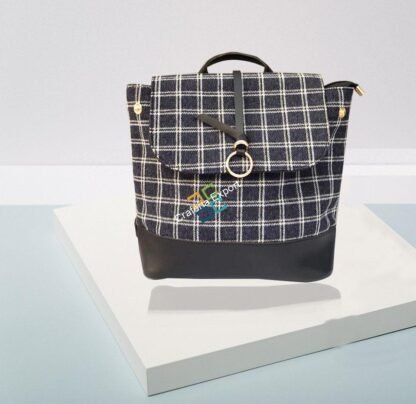 Checked printed Bag pack for girls