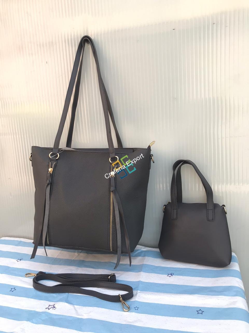 Classy Leathrette Tote Bag/Handbag with small purse for ladies and girls(Combo Pack) - Image 2