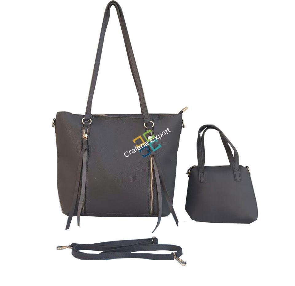 Classy Leathrette Tote Bag/Handbag with small purse for ladies and girls(Combo Pack) - Image 3
