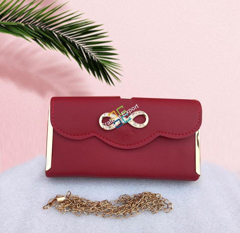 Pretty Bow Clutch with Two Little Beads for Ladies/Girls/Women - Image 6