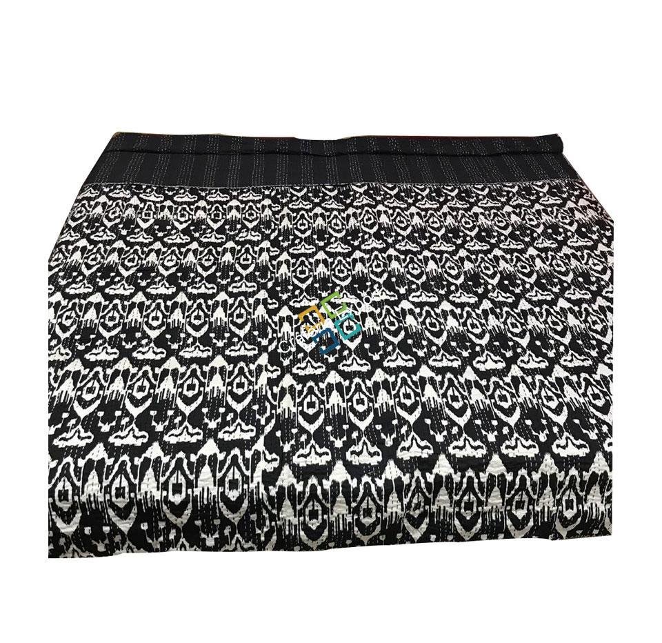 Traditional handblock texture print black & white comforter kantha quilts / duvet for double bed - Image 3