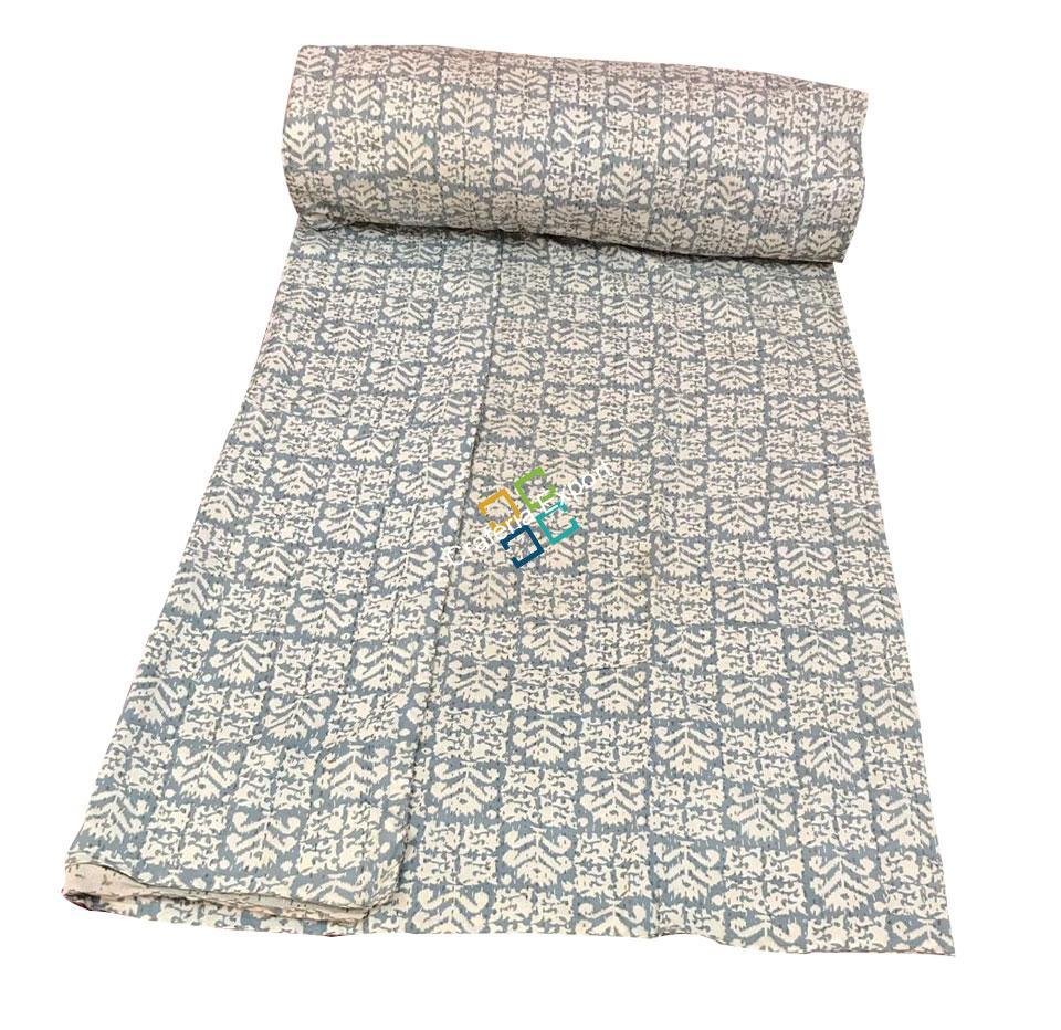 Double cotton Razai / Quilt blankets Gudri bedspread Dohar bed throw with jaipuri kantha handicraft - Image 4
