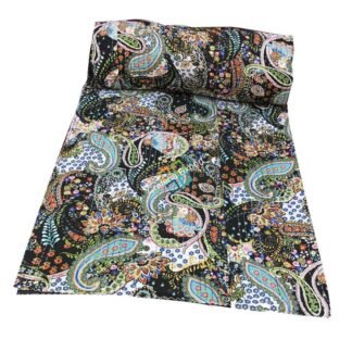 Double bed cotton RAZAI QUILT bedspread gudri blankets with printed DESIGN