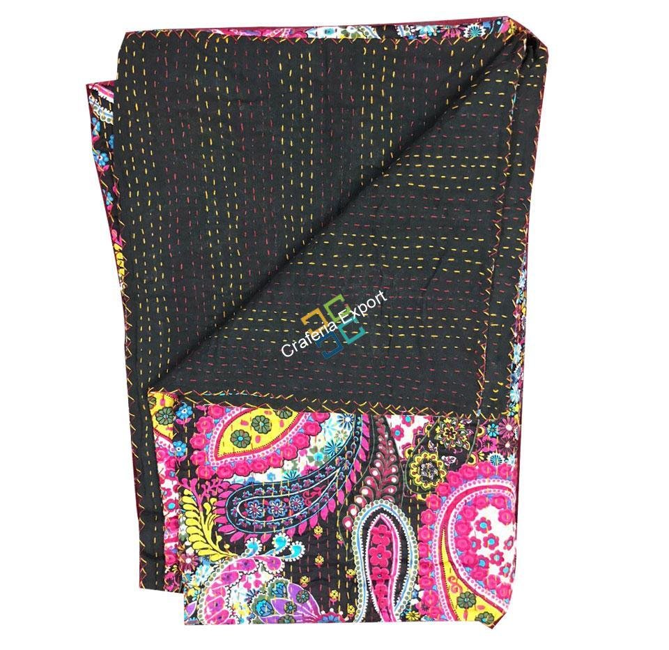 Traditional handmade paisley design multi color AC quilt / blanket / for double bed - Image 3