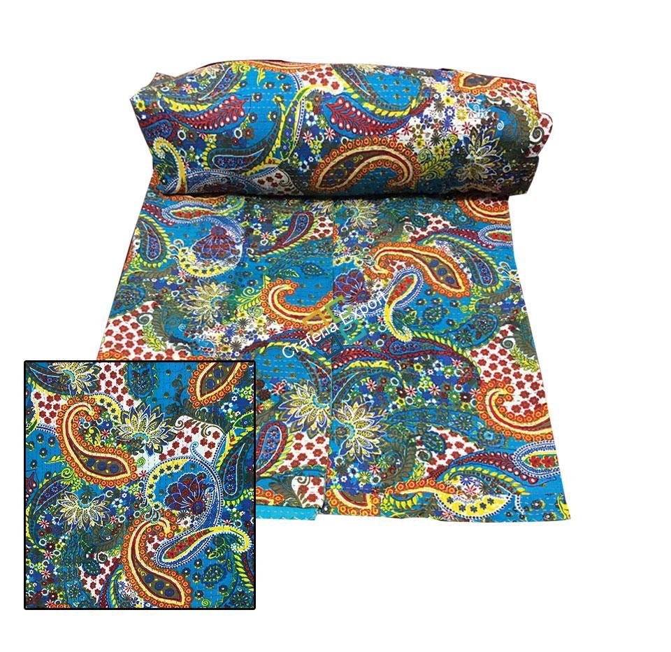 QUILT Double Bed Cotton RAZAI Bedspread Gudri Blankets With Printed DESIGN