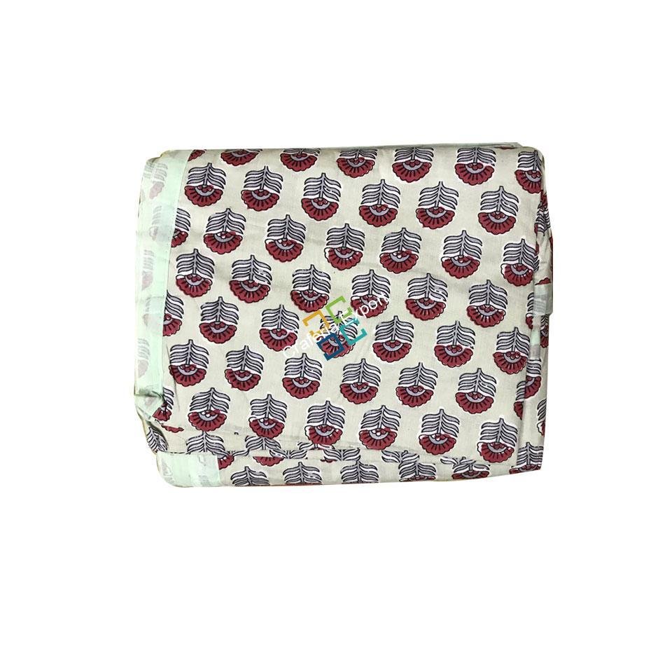 Charming Flower Pattern Block Print Dohar/ Razai Quilt, 100% Cotton Single Bed - Set of Two