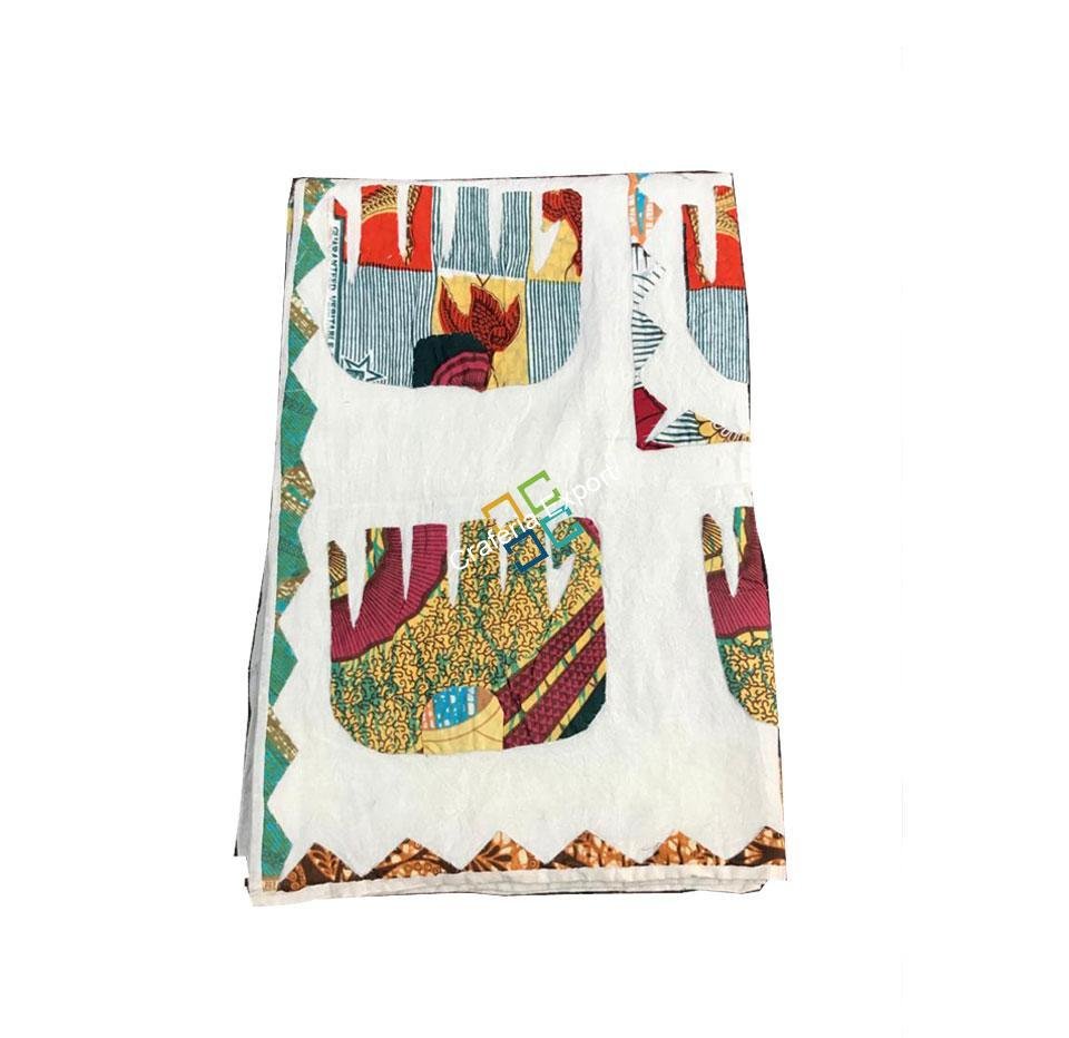 Colourful Elephant Patch Work Jaipuri Quilt/ Dohar/ Razai, 100% Cotton single Bed Bedspread - Image 6