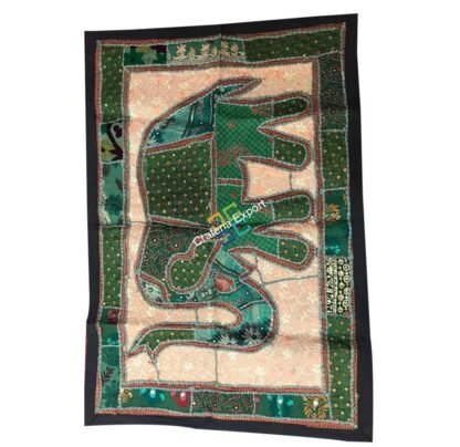 Table Runner beautiful Green Elephant Print for home decor - Image 2