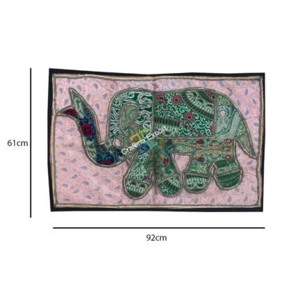 Embroidery patchwork Table cloth/Table Runner with Elephant print - Image 3