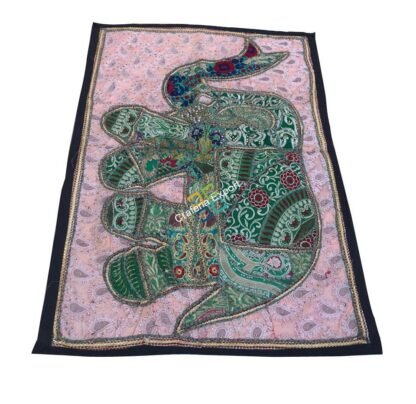 Embroidery patchwork Table cloth/Table Runner with Elephant print - Image 4
