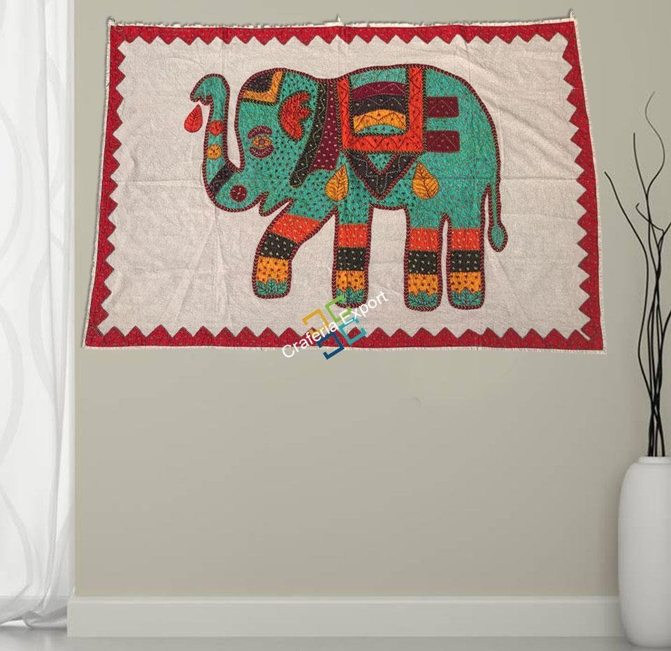 Cotton Wall hanging with hand stitch Indian traditional Work - Image 2