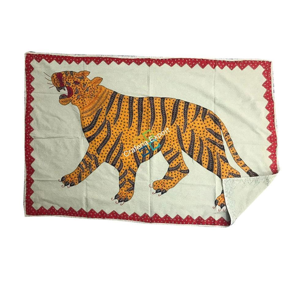 Fierce Roaring Tiger Wall Hanging/Poster/Table Cover/ Throw Cloth Cover-Green