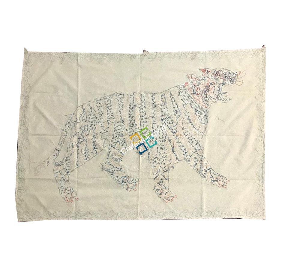 Fierce Roaring Tiger Wall Hanging/Poster/Table Cover/ Throw Cloth Cover-Green - Image 2