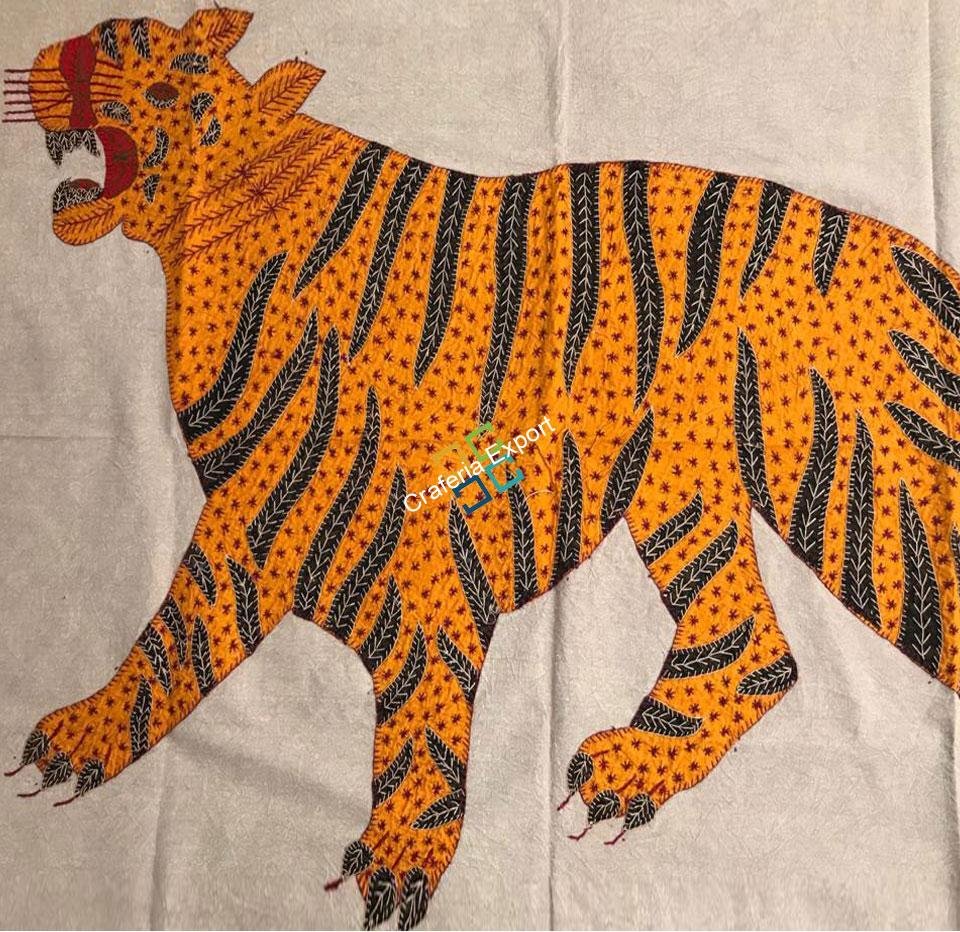 Fierce Roaring Tiger Wall Hanging/Poster/Table Cover/ Throw Cloth Cover-Green - Image 5