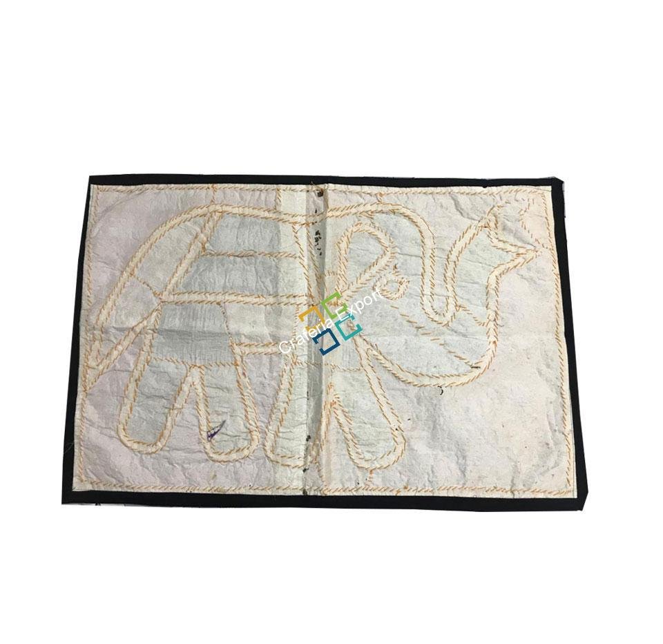 Royal Elephant Embroidery Work Jaipuri Table Runner/ Wall Hanging -Baby Pink - Image 8