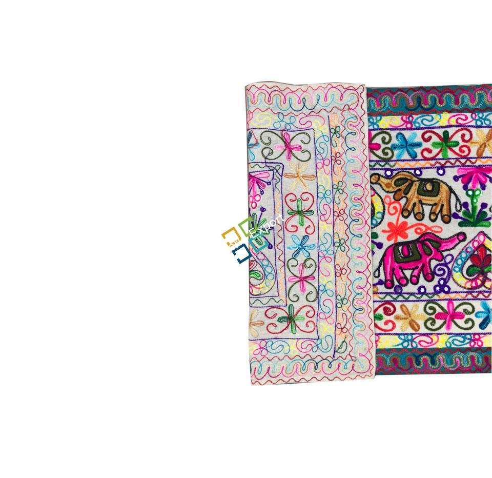 Jaipuri handmade embroidery work table runner for table decor -multicolor - Image 3