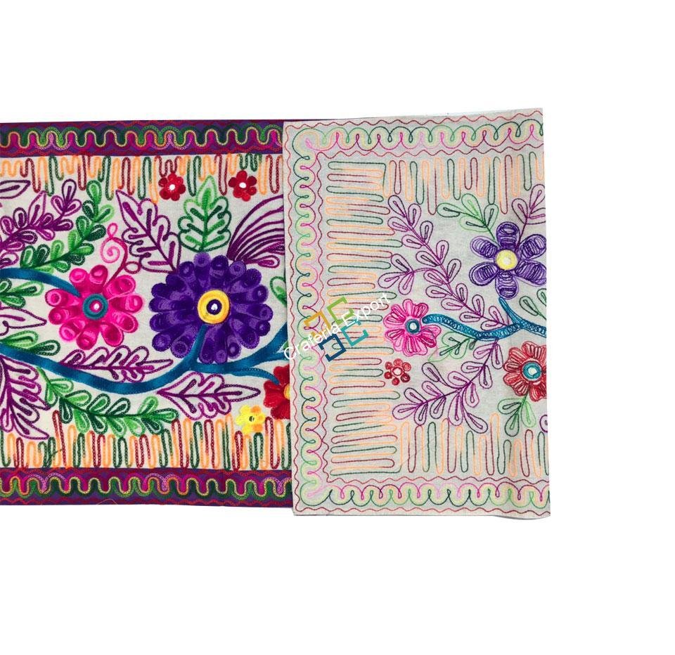 Jaipuri handmade embroidery work table runner for table decor -multicolor - Image 4
