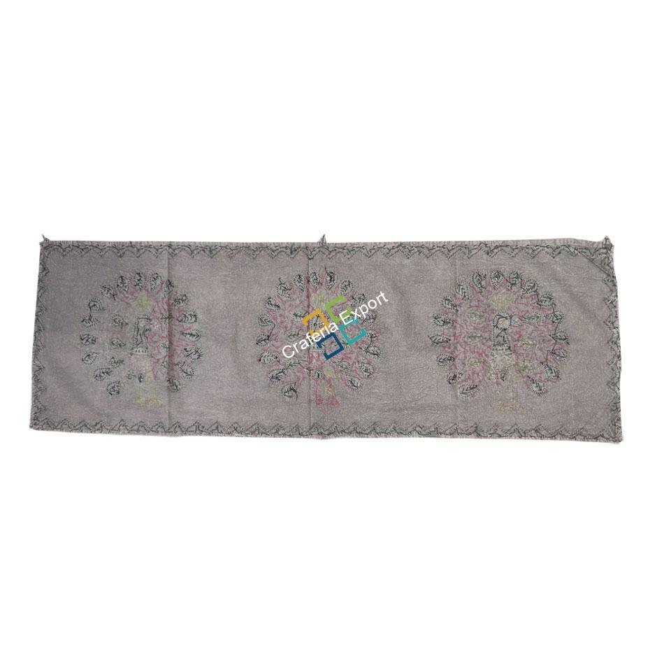 Peacock Printed Wall hanging /Table Cover/ Runner for home decor-Green - Image 3