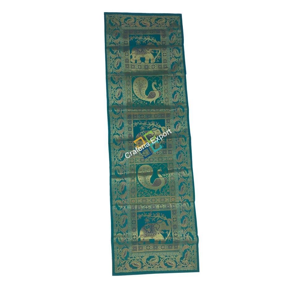 Jaipuri handemade embroidery table runner.-Purple - Image 2