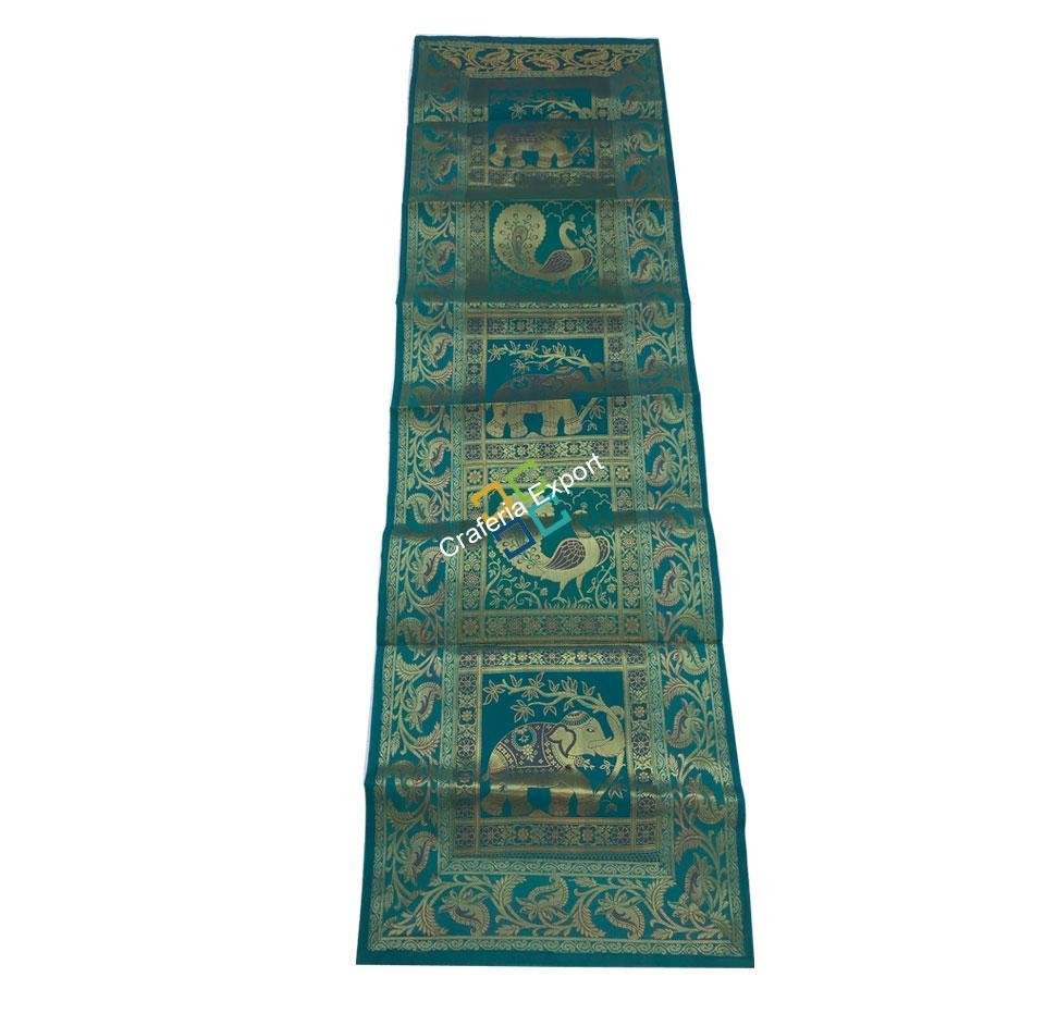 Jaipuri handemade embroidery table runner.-Purple