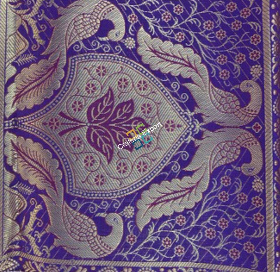 Jaipuri handemade embroidery table runner.-Purple - Image 6