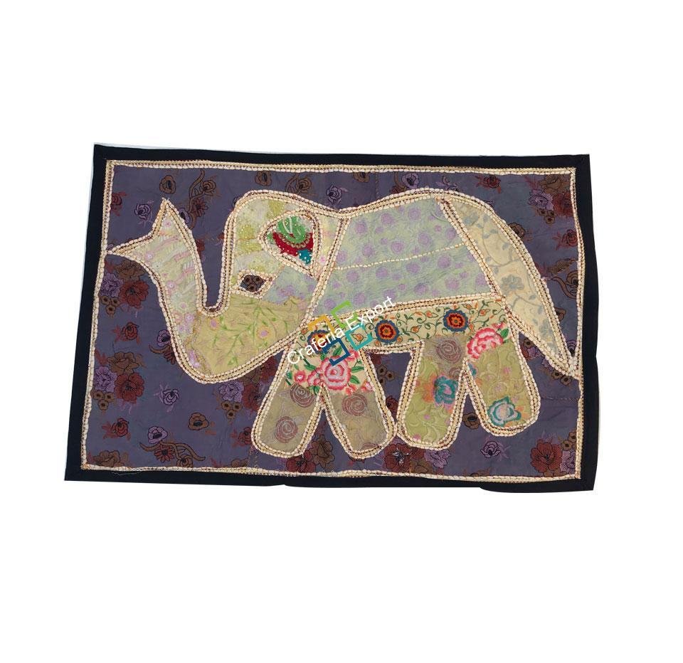 Elephant Embroidery Work Jaipuri Table Runner/ Wall Hanging-Maize - Image 8