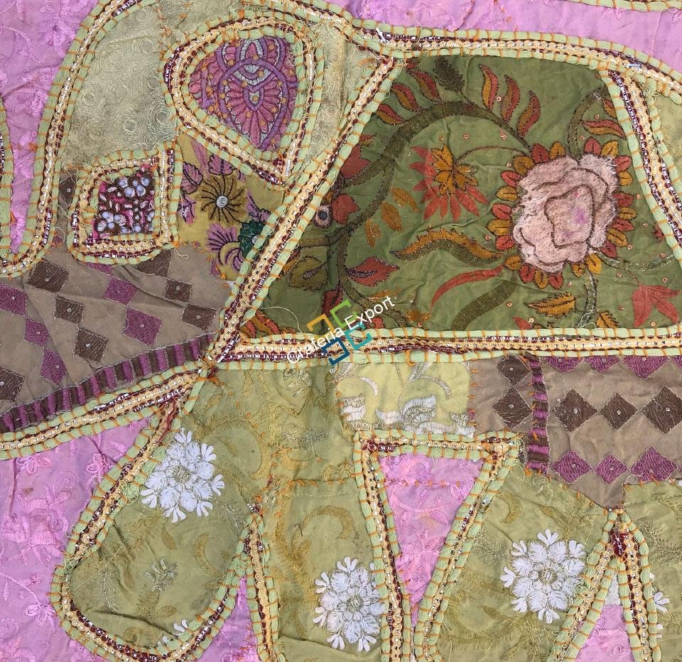 Elephant Embroidery Work Jaipuri Table Runner/ Wall Hanging-Maize - Image 11