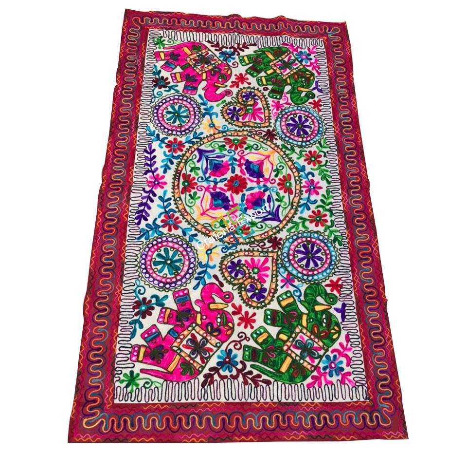 Jaipuri printed handemade embroidery table runner for homedecor -Green - Image 4